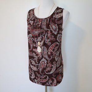 ANN TAYLOR LOFT Medium Sleeveless Blouse Burgundy